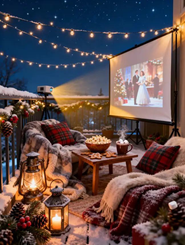 Christmas Decor Ideas for Apartment Balconies