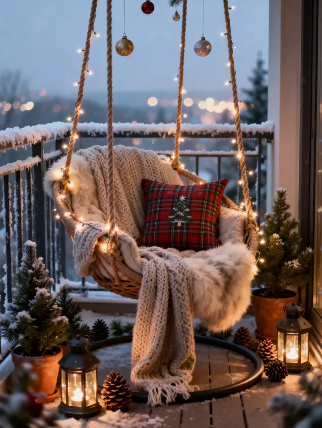 Christmas Decor Ideas for Apartment Balconies