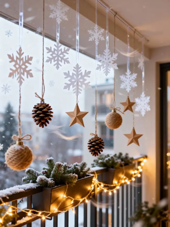 Christmas Decor Ideas for Apartment Balconies