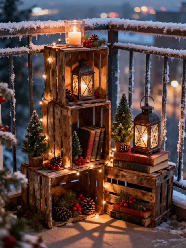 Christmas Decor Ideas for Apartment Balconies