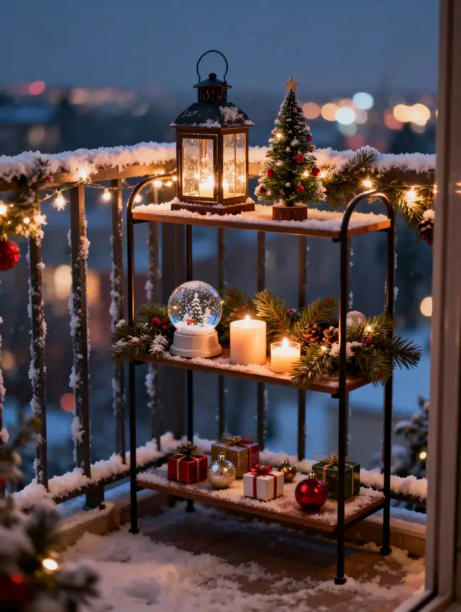 Christmas Decor Ideas for Apartment Balconies
