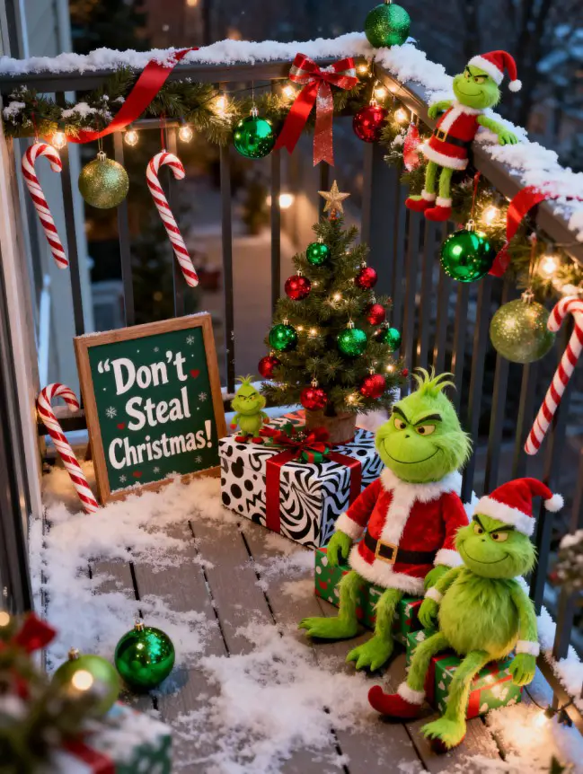 Christmas Decor Ideas for Apartment Balconies