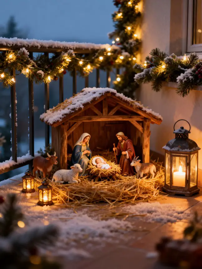 Christmas Decor Ideas for Apartment Balconies