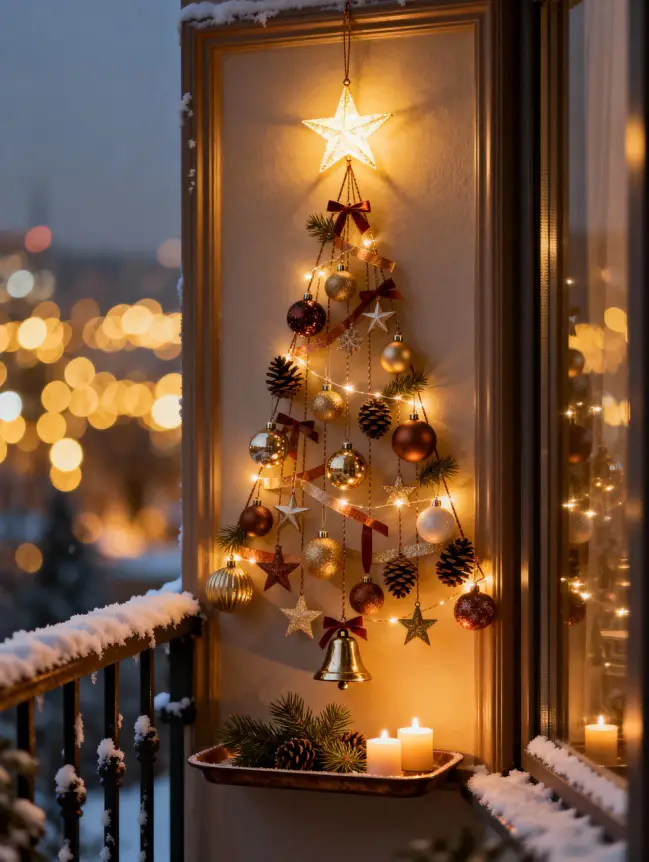 Christmas Decor Ideas for Apartment Balconies
