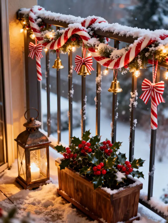 Christmas Decor Ideas for Apartment Balconies