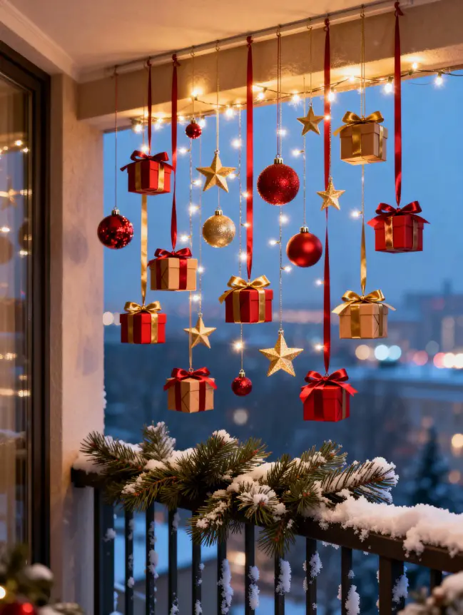 Christmas Decor Ideas for Apartment Balconies