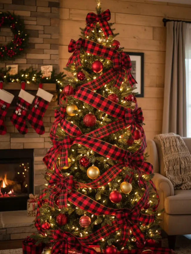 Traditional Farmhouse Christmas Tree Decor Ideas