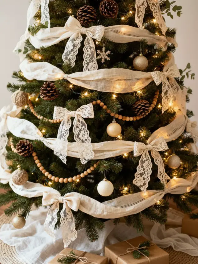 Traditional Farmhouse Christmas Tree Decor Ideas