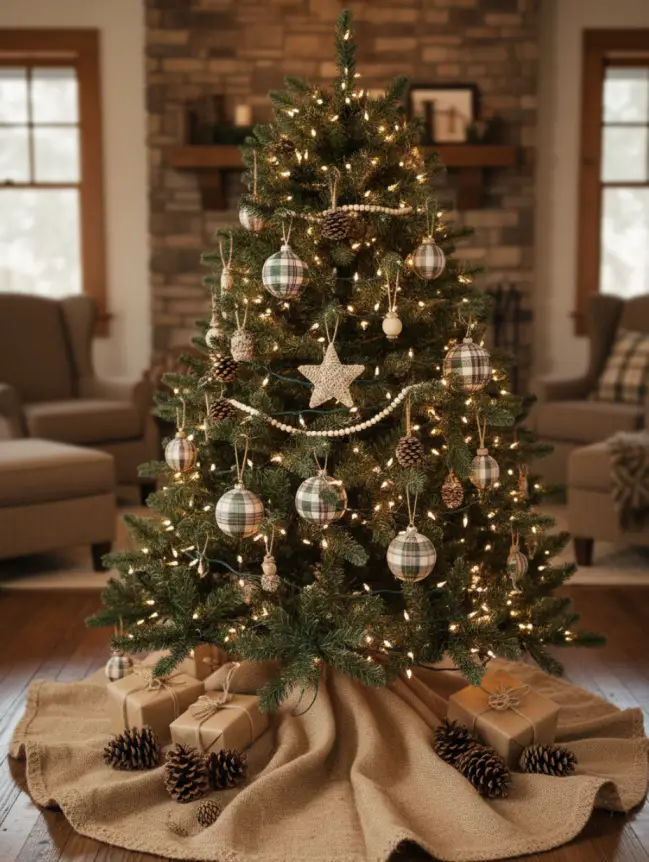 Traditional Farmhouse Christmas Tree Decor Ideas