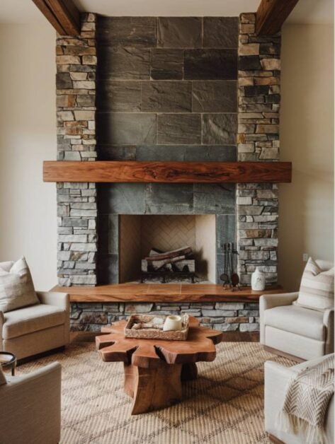 30 Inspiring Fireplace Wooden Hearth Ideas