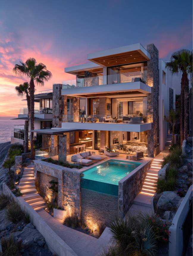 modern beach mansion house design