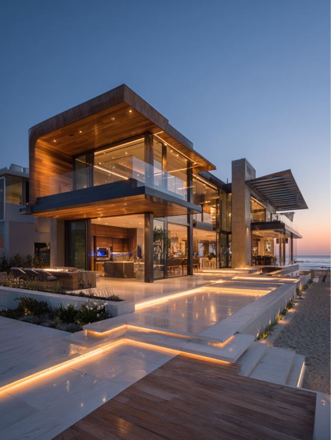 modern beach mansion house design