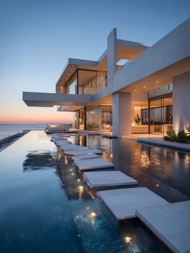 modern beach mansion house design