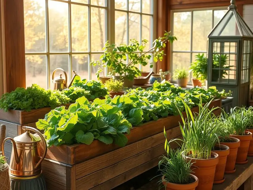 Indoor Salad Garden in Fall