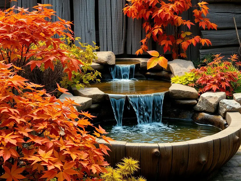 Rustic Fall Garden Water Features