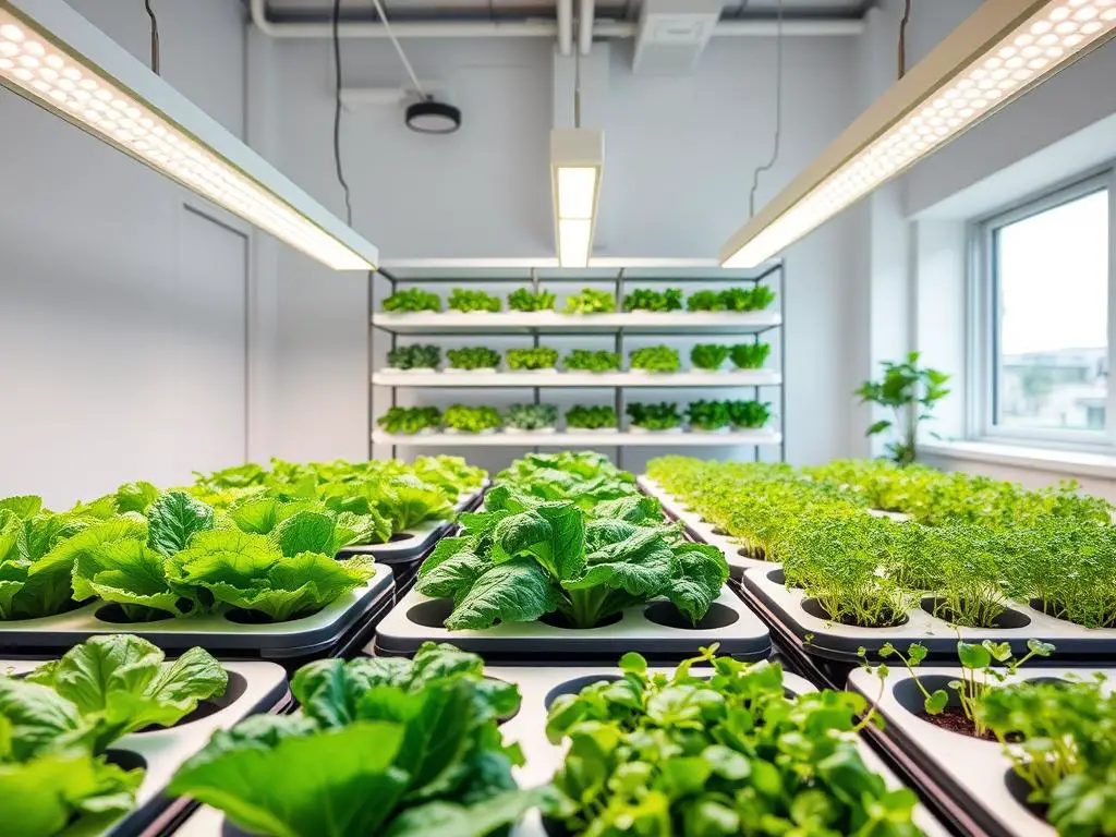 hydroponic indoor salad garden setup