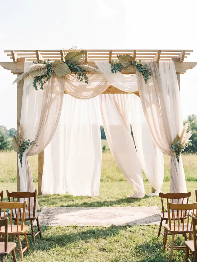 Boho Pergola Wedding Decoration Ideas