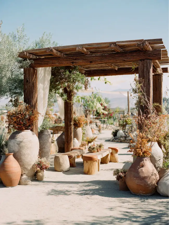 Boho Pergola Wedding Decoration Ideas