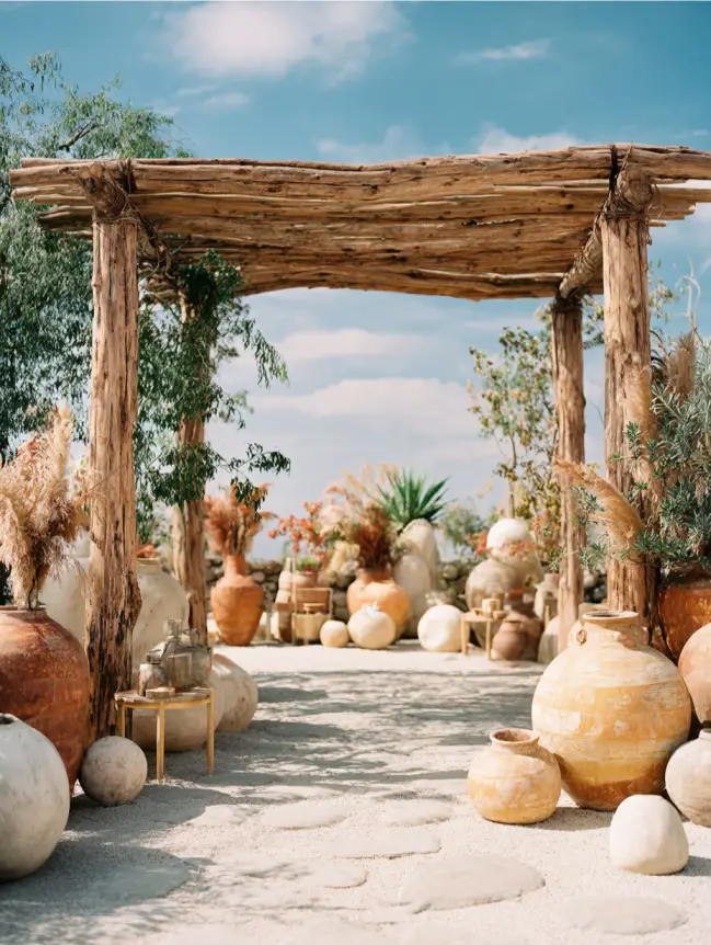 Boho Pergola Wedding Decoration Ideas