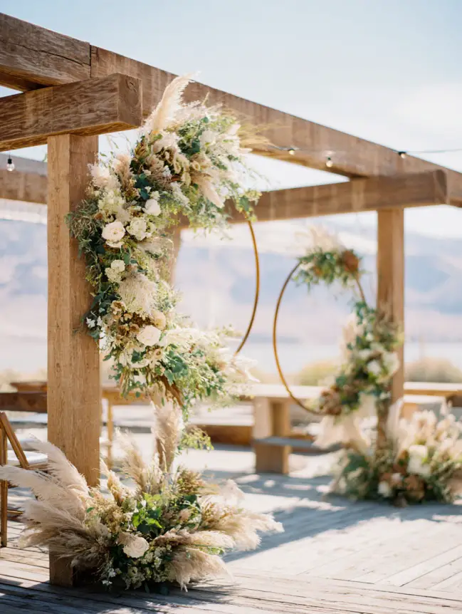 Boho Pergola Wedding Decoration Ideas