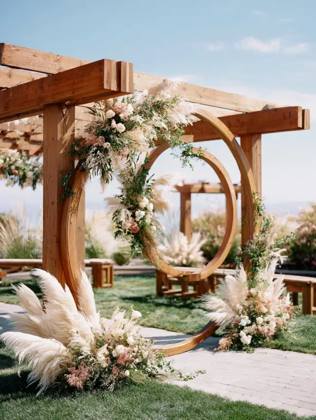 Boho Pergola Wedding Decoration Ideas