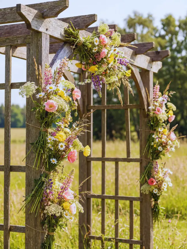 Boho Pergola Wedding Decoration Ideas