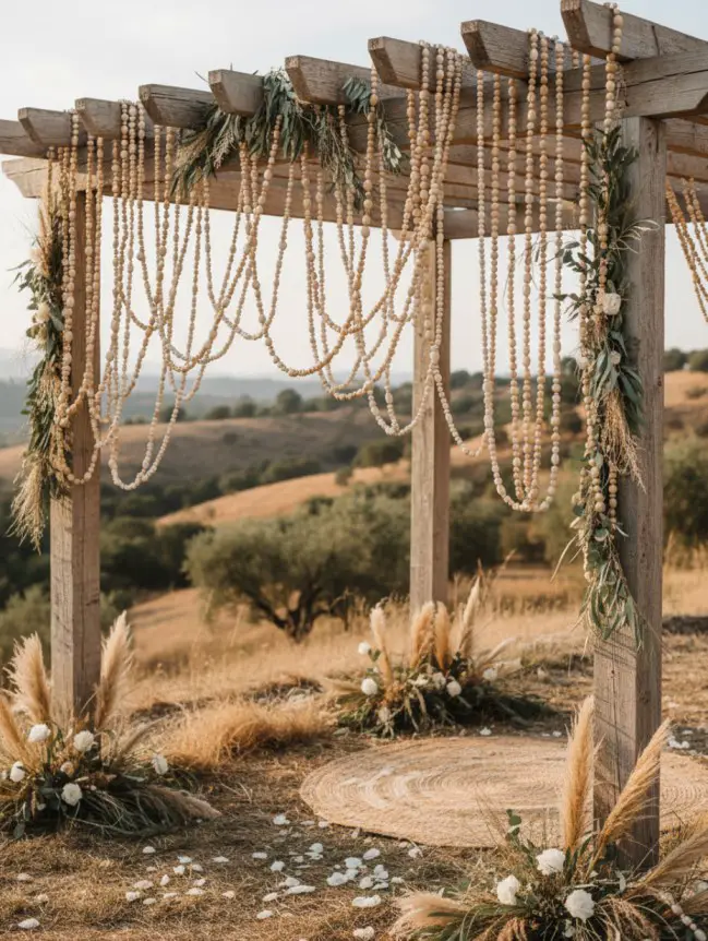Boho Pergola Wedding Decoration Ideas