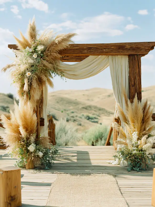 Boho Pergola Wedding Decoration Ideas