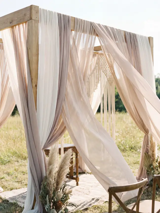 Boho Pergola Wedding Decoration Ideas