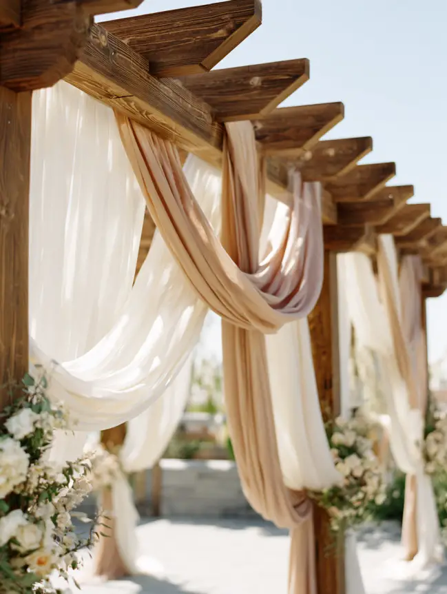Boho Pergola Wedding Decoration Ideas
