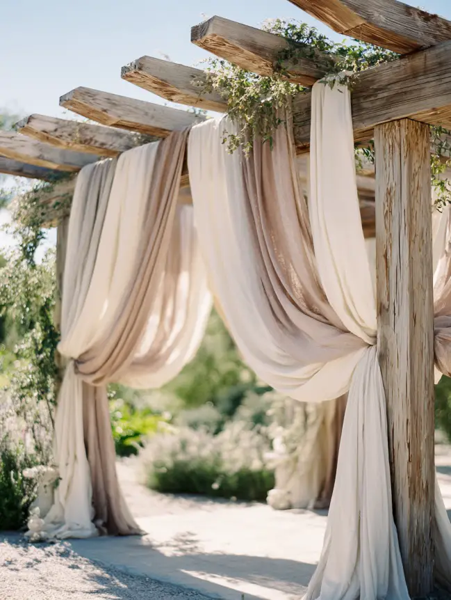 Boho Pergola Wedding Decoration Ideas