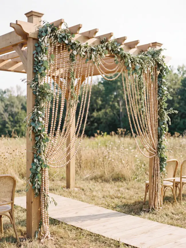 Boho Pergola Wedding Decoration Ideas