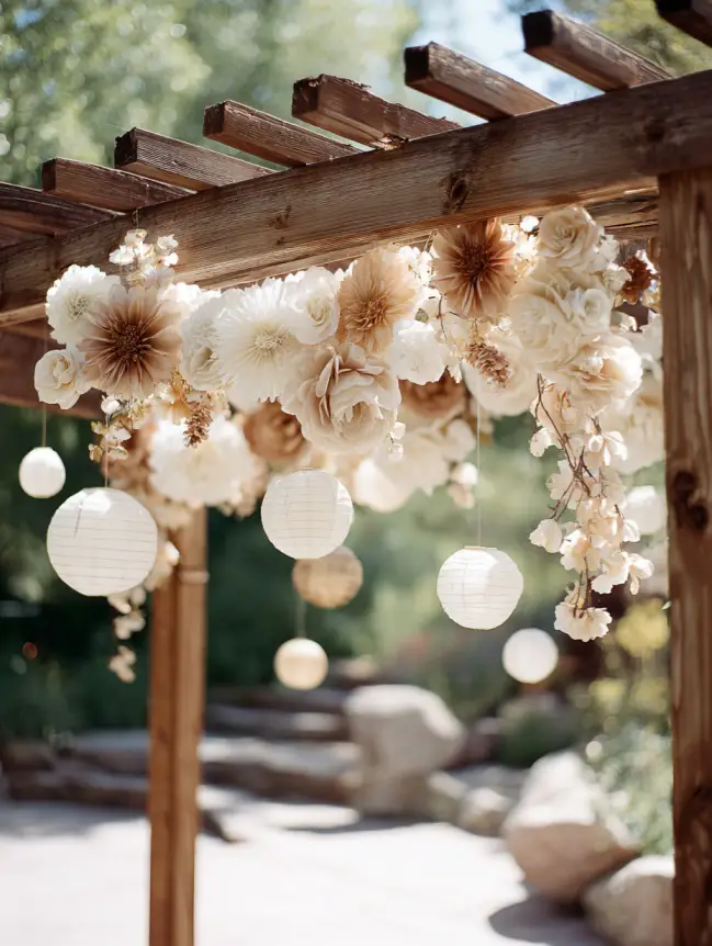 Boho Pergola Wedding Decoration Ideas