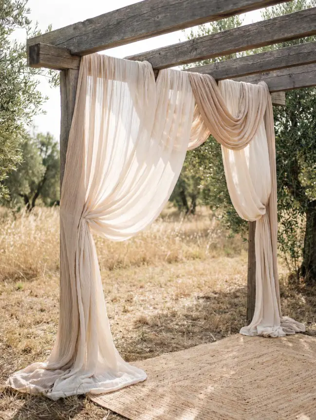 Boho Pergola Wedding Decoration Ideas