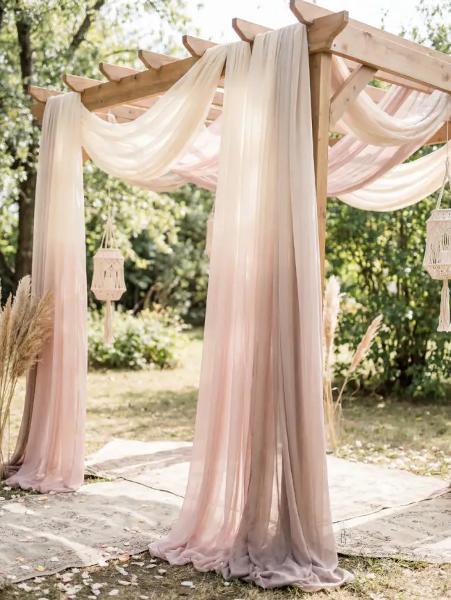 Boho Pergola Wedding Decoration Ideas