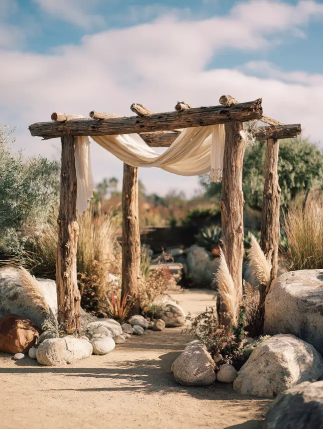 Boho Pergola Wedding Decoration Ideas