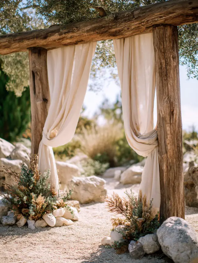 Boho Pergola Wedding Decoration Ideas