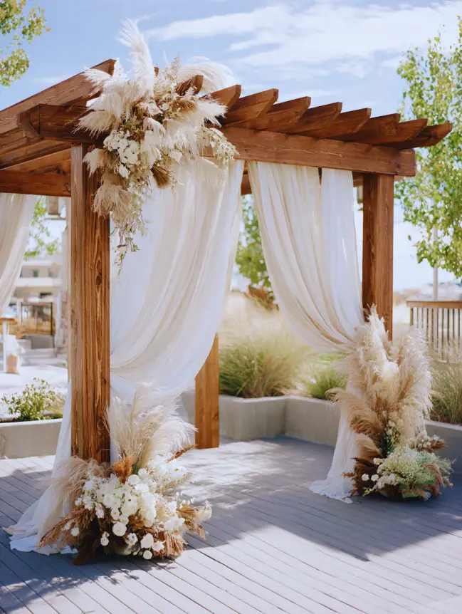 Boho Pergola Wedding Decoration Ideas