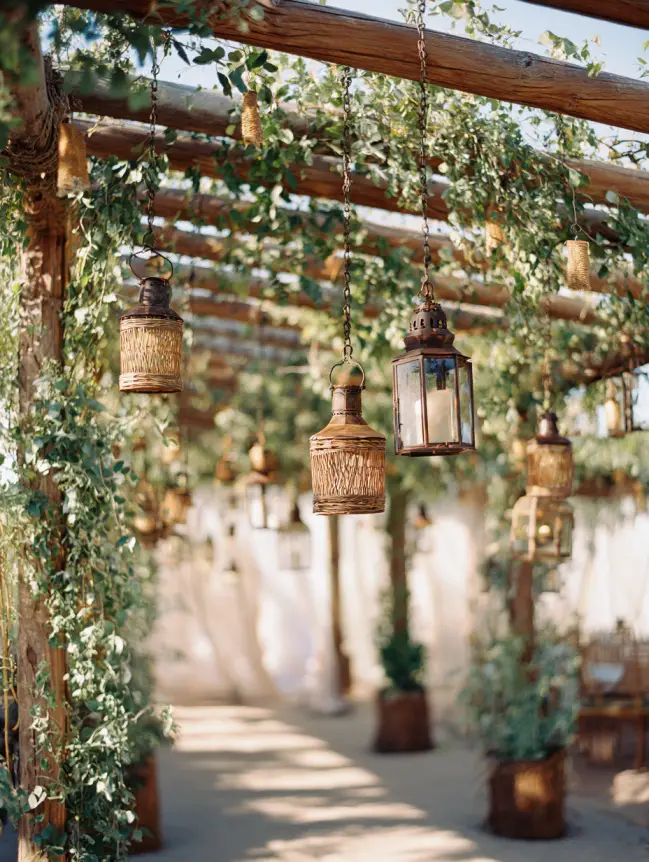 Boho Pergola Wedding Decoration Ideas