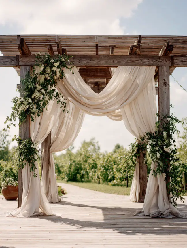 Boho Pergola Wedding Decoration Ideas