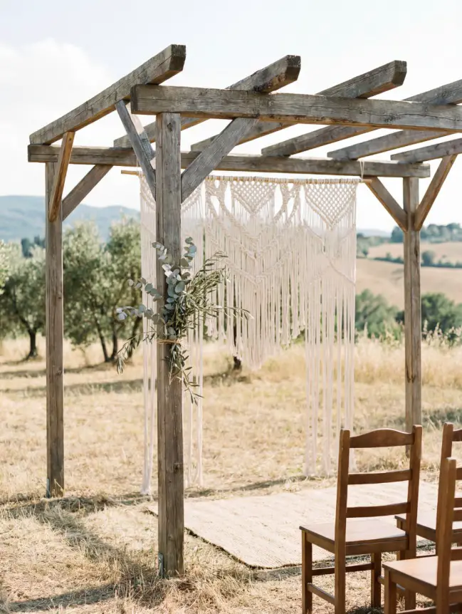 Boho Pergola Wedding Decoration Ideas