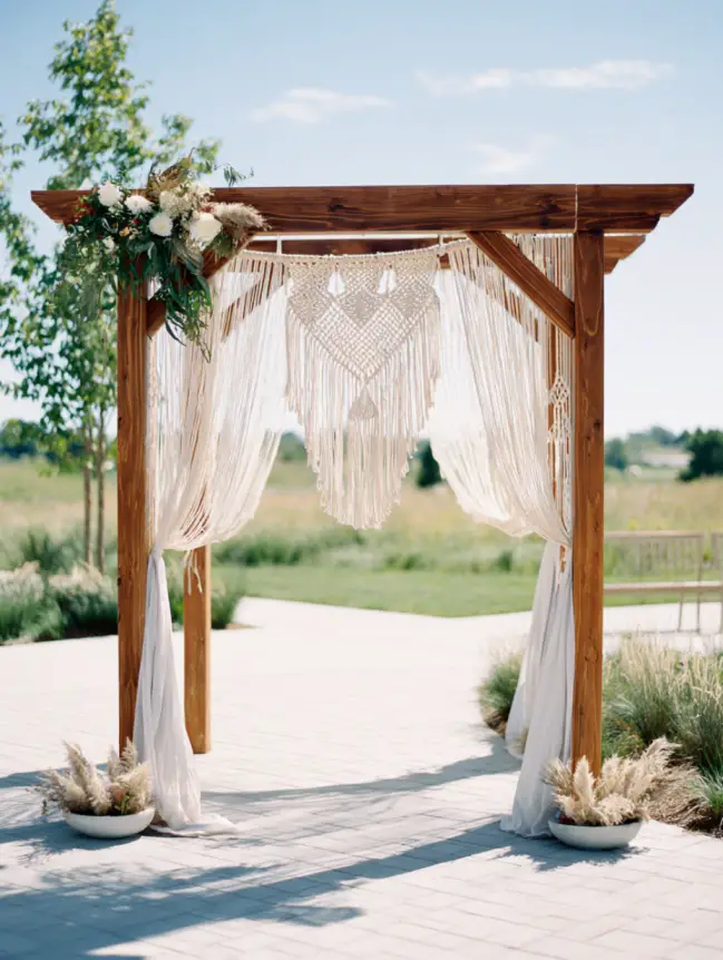 Boho Pergola Wedding Decoration Ideas