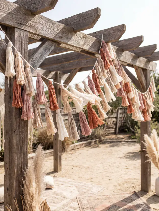 Boho Pergola Wedding Decoration Ideas