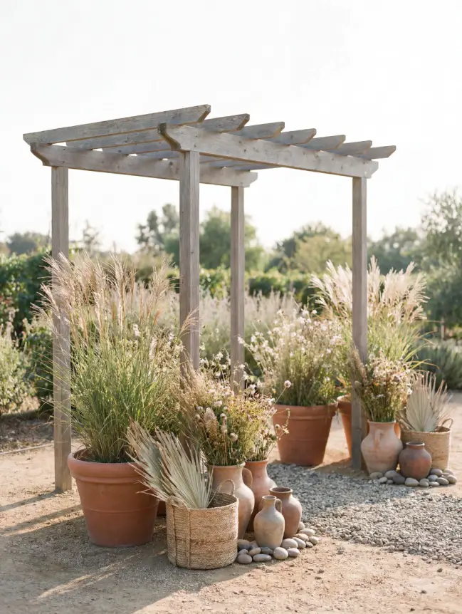 Boho Pergola Wedding Decoration Ideas