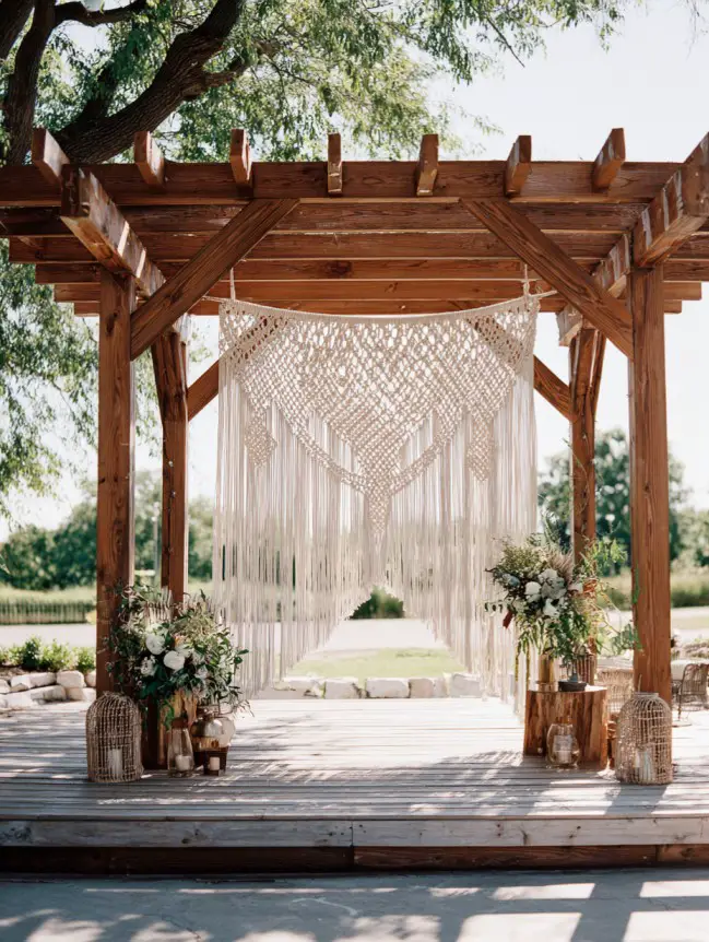 Boho Pergola Wedding Decoration Ideas