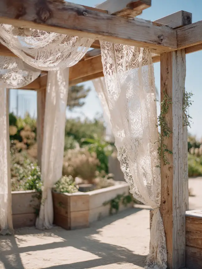 Boho Pergola Wedding Decoration Ideas