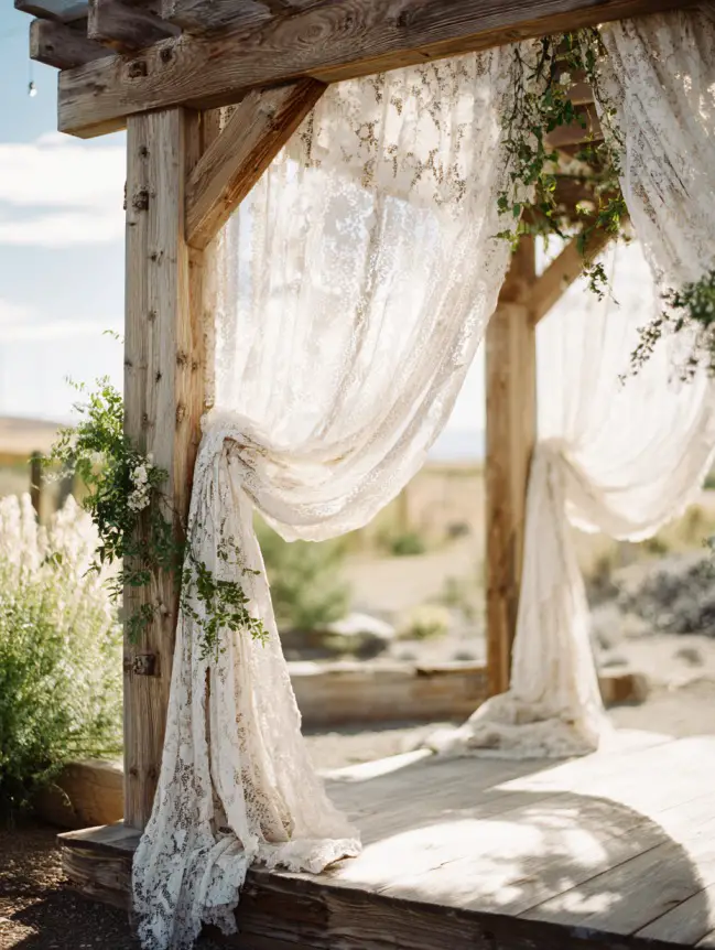 Boho Pergola Wedding Decoration Ideas