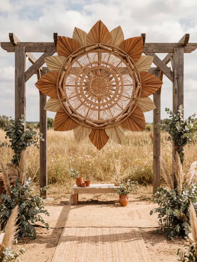 Boho Pergola Wedding Decoration Ideas