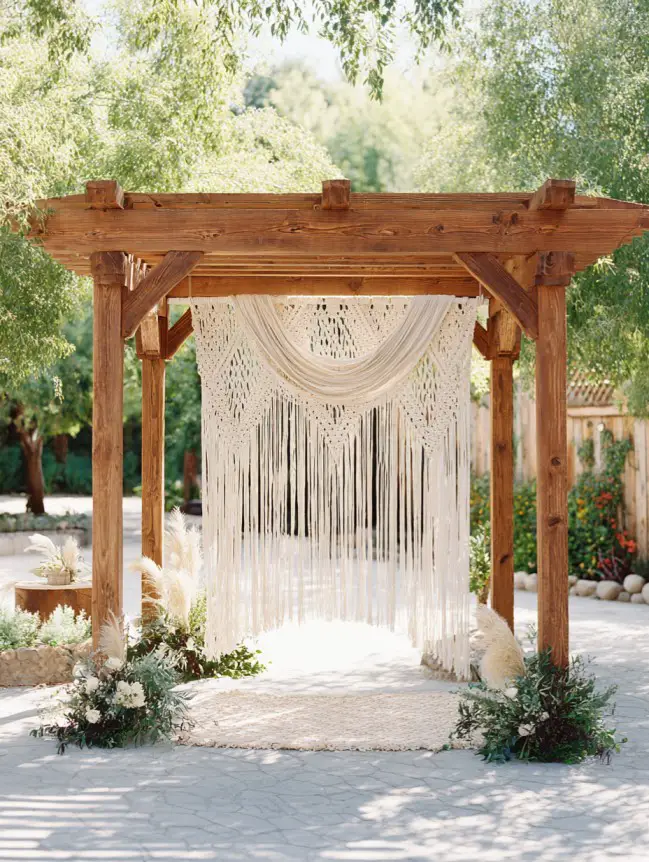 Boho Pergola Wedding Decoration Ideas