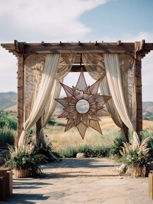Boho Pergola Wedding Decoration Ideas